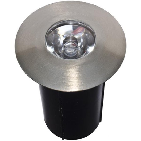 Dabmar Lighting Dabmar Lighting LV-LED129-SS 1W 12V Brass In-Ground Well Light with Sleeve; Matte Stainless Steel LV-LED129-SS